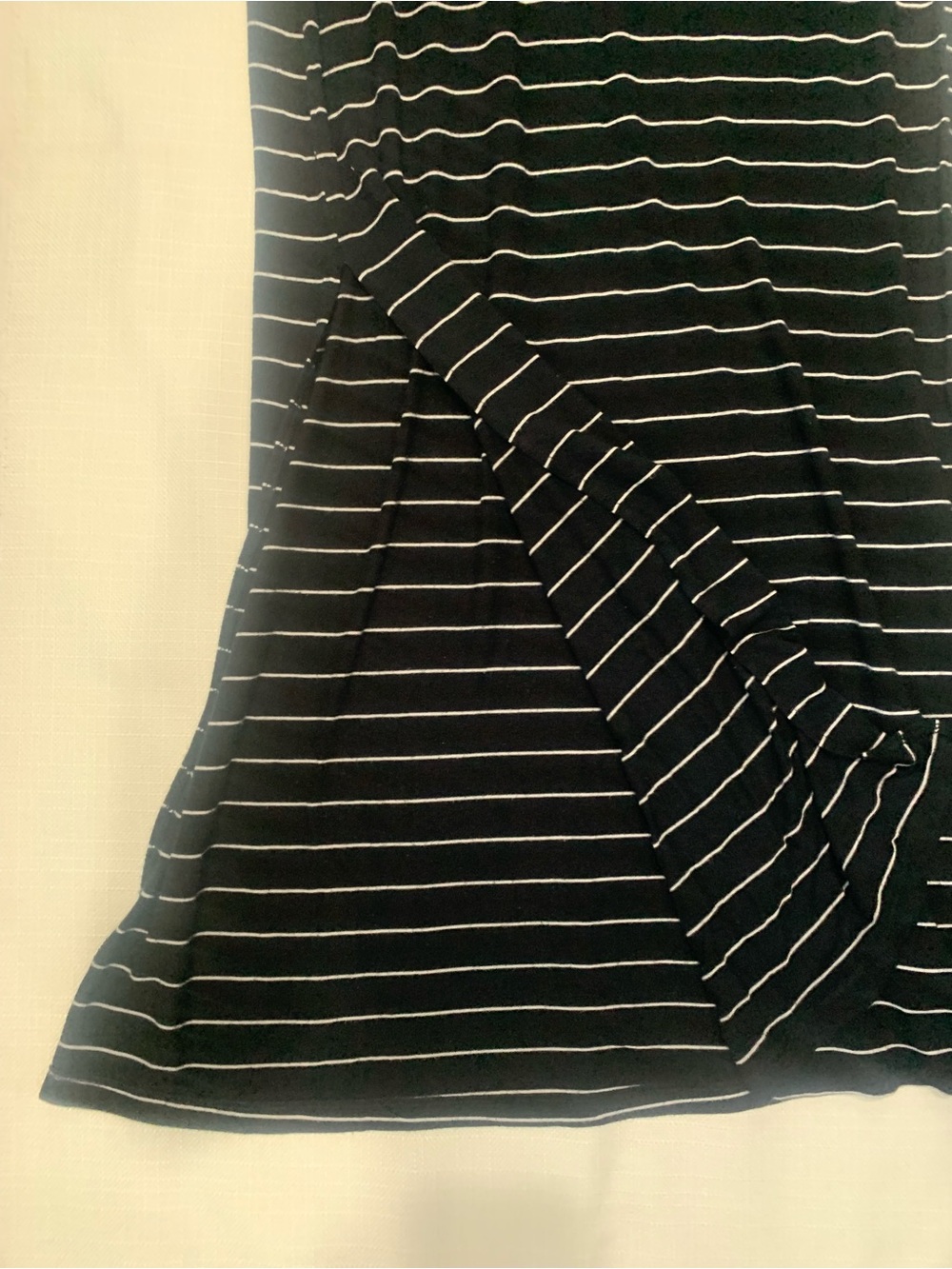 Black & White Striped Maxi Skirt | Stretch Knit Foldover Long Skirt - Picture 2 of 8